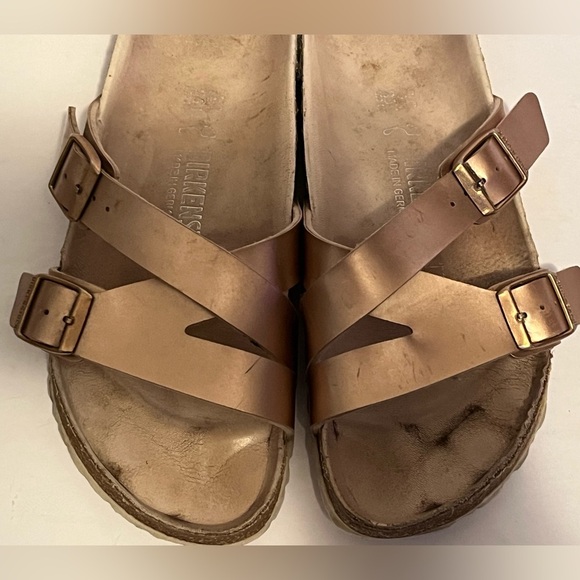 Birkenstock Yao Lux Electric Metallic Rose Gold Sandals - Picture 12 of 16